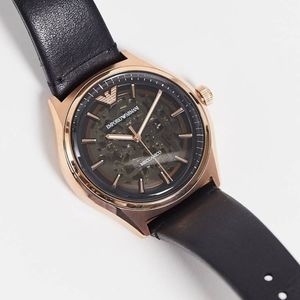 EMPORIO ARMANI Meccanico AR60004 Black Dial Automatic Men's Watch Genuine New